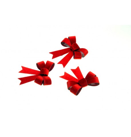 3 NOEUDS VELOURS ROUGE