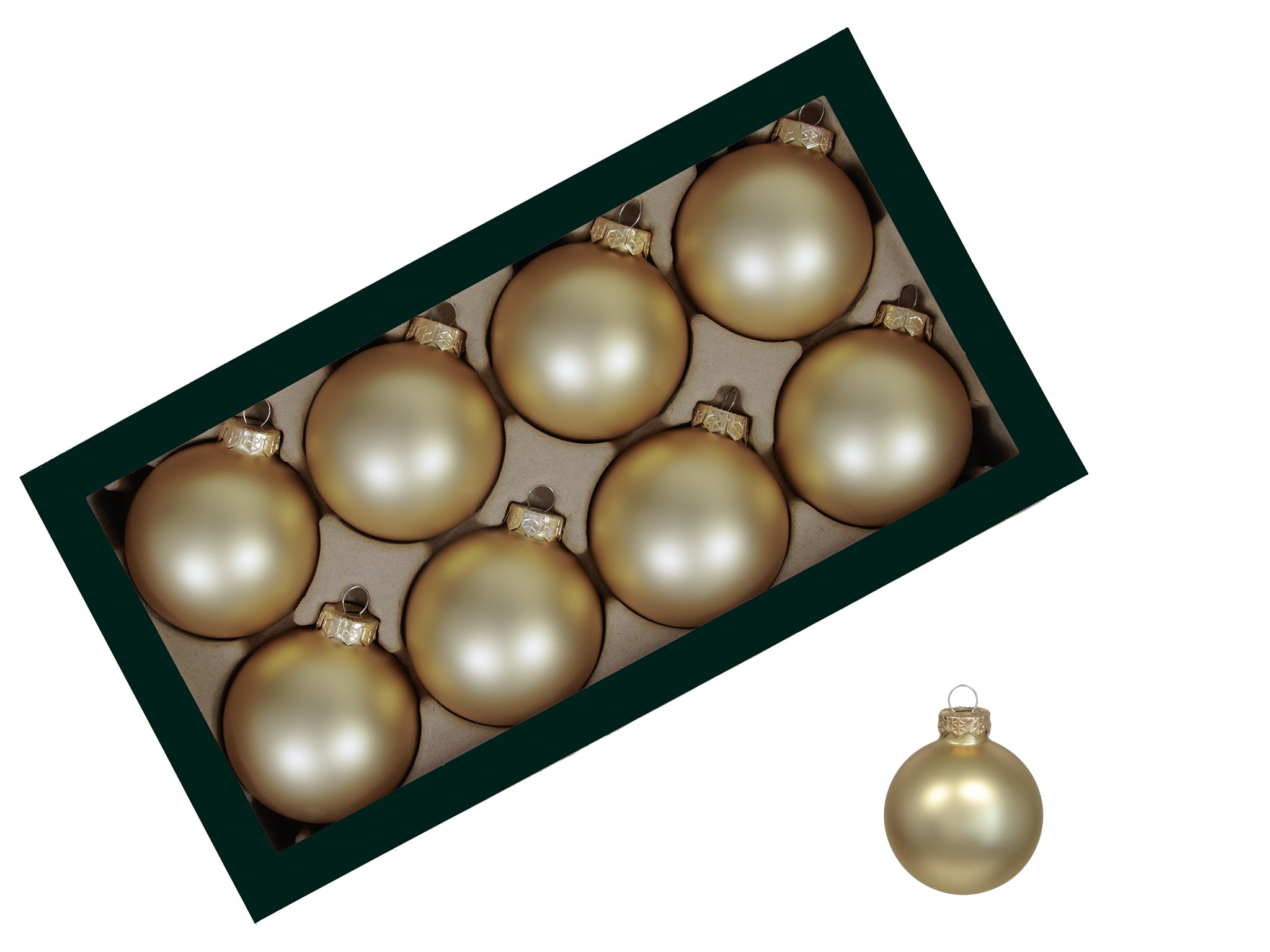 Boite de boules de noël doré mat
