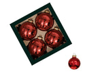 Boite de boules de noël rouge