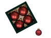 Boite de boules de noël rouge mat