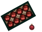 Boite de boules de noël rouge mat