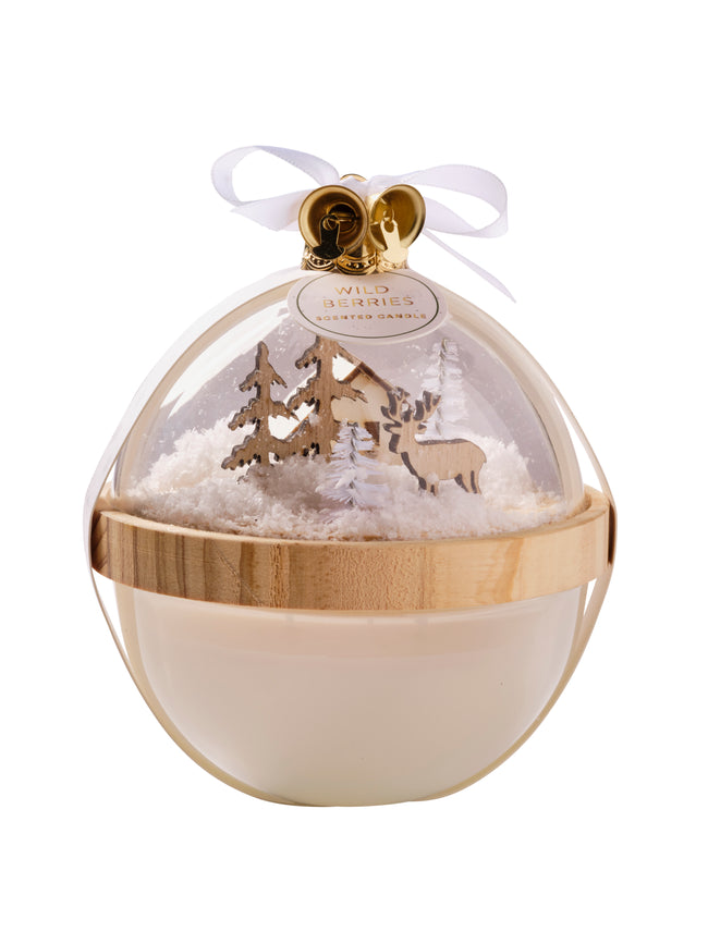 Bougie en boule de Noël BLANC