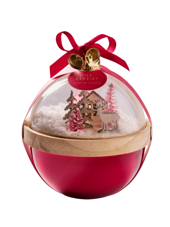 Bougie en boule de Noël ROUGE