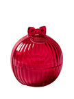 Bougie en boule de Noël ROUGE Nœud