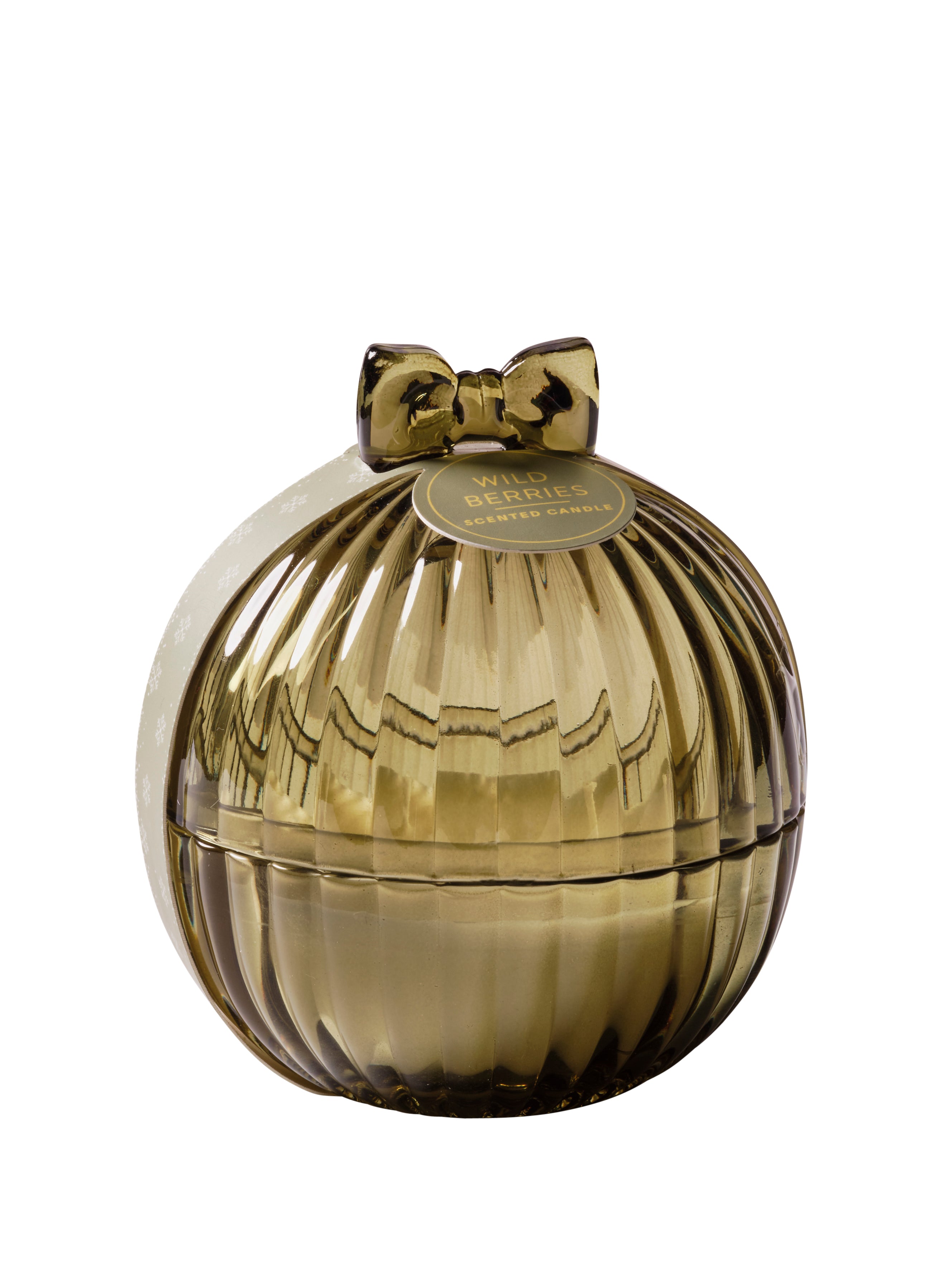 Bougie en boule de Noël VERT Noeud