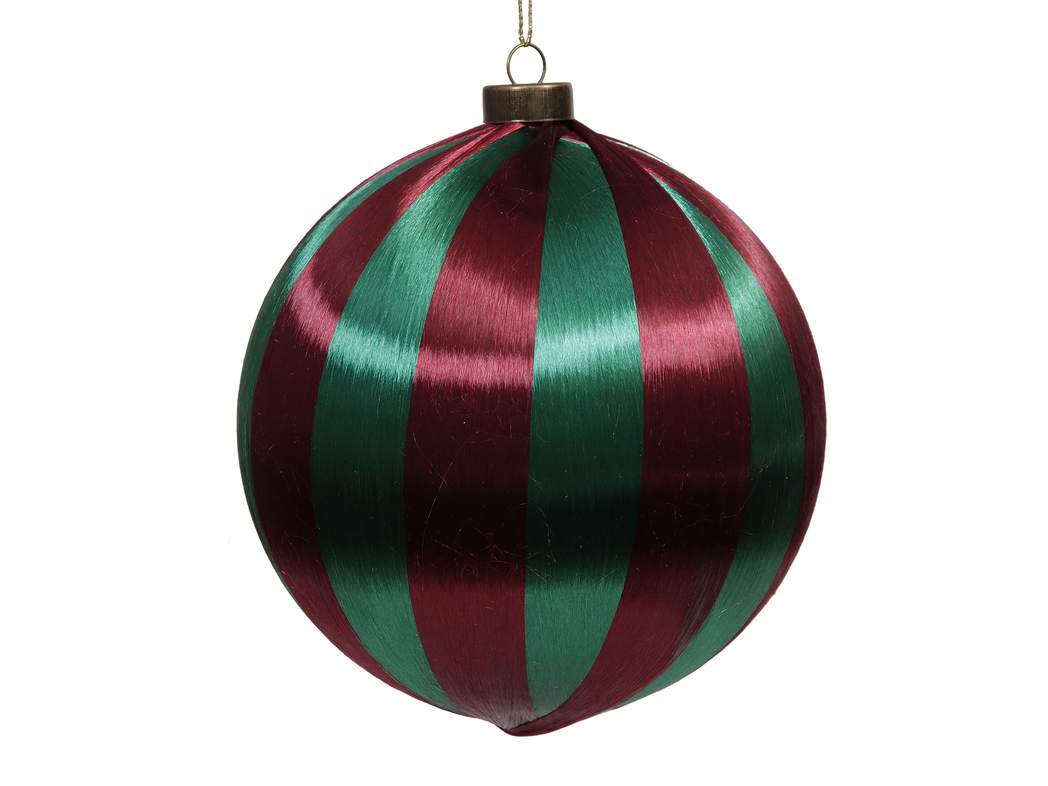 Boule en satin vert et bordeaux