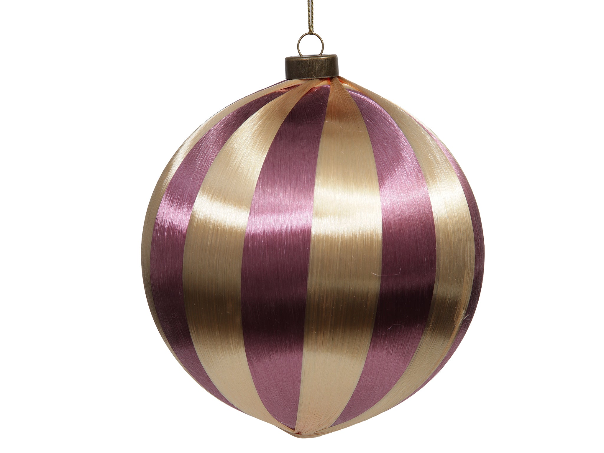Boule en satin violet et beige