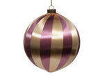 Boule en satin violet et beige