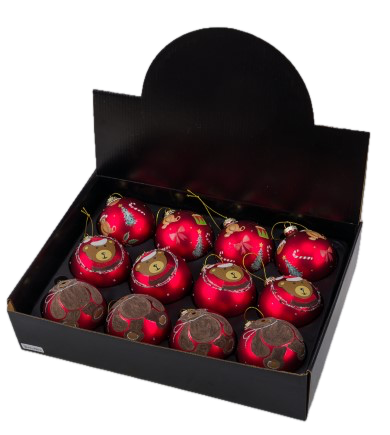 Boules En Verre rouge avec ours
