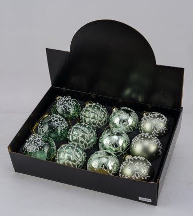 Boules En Verre vert et blanc