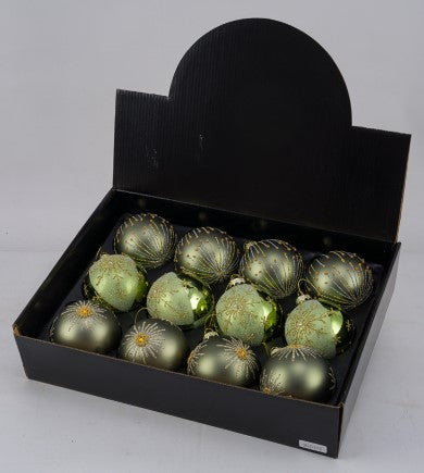 Boules En Verre vert et Or