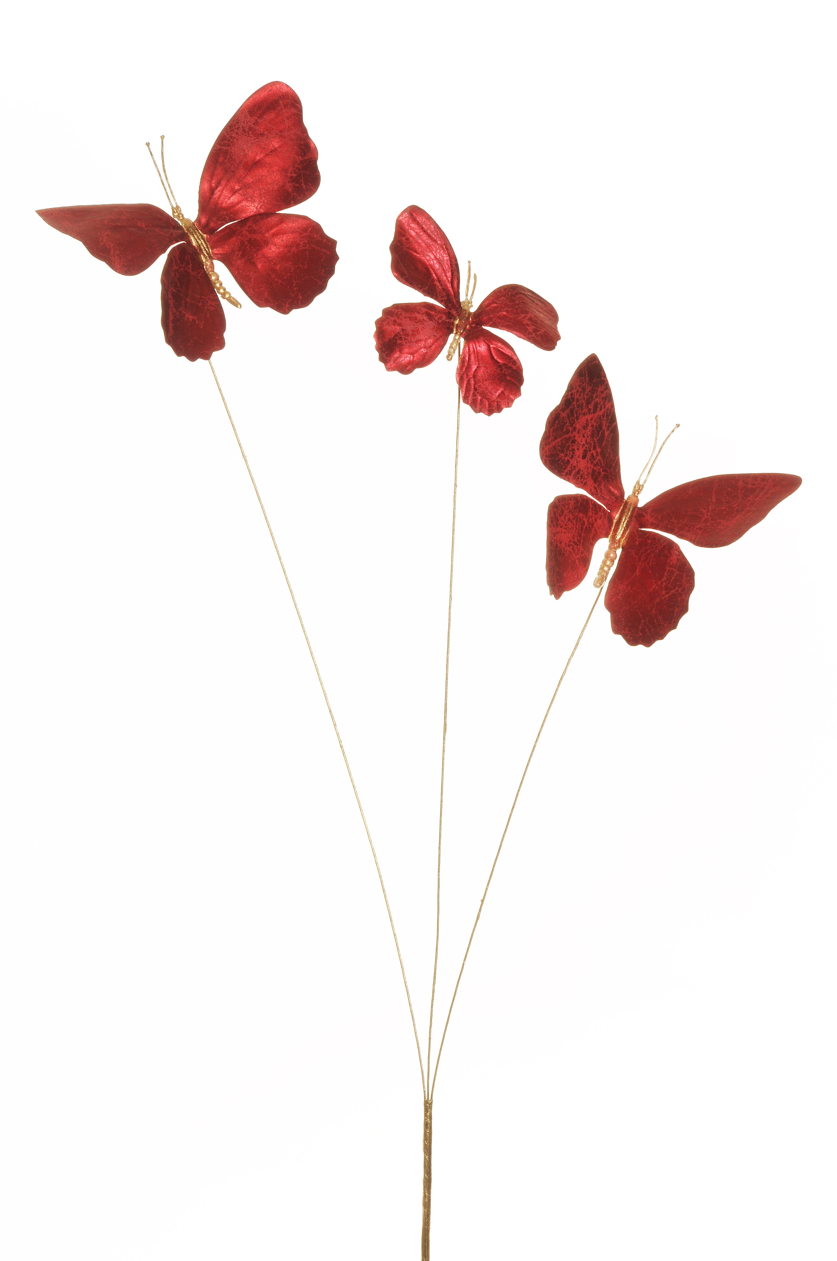 Branche papillons métallisés