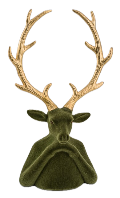 Buster de cerf en velours vert et or