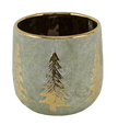 Cache pot vert sapin doré
