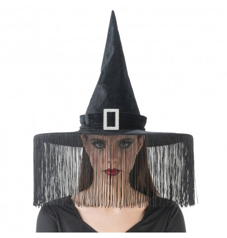 Chapeau sorciere franges