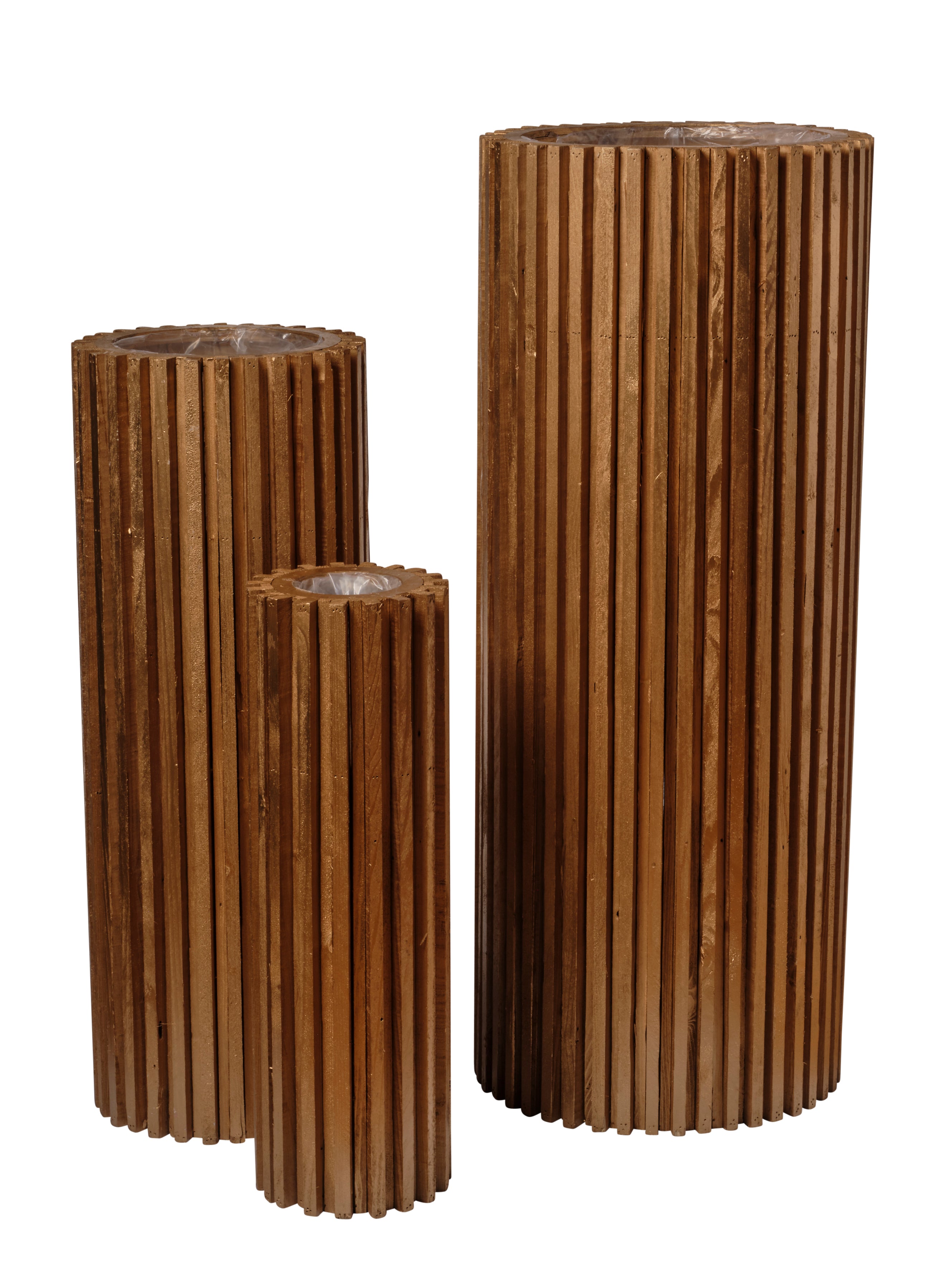 Colonne bois rond lot de 3