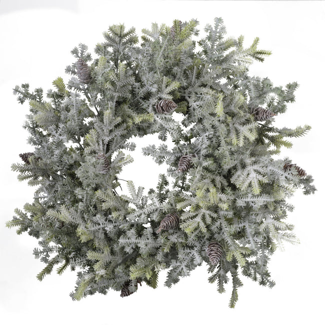 Couronne de pin enneigé