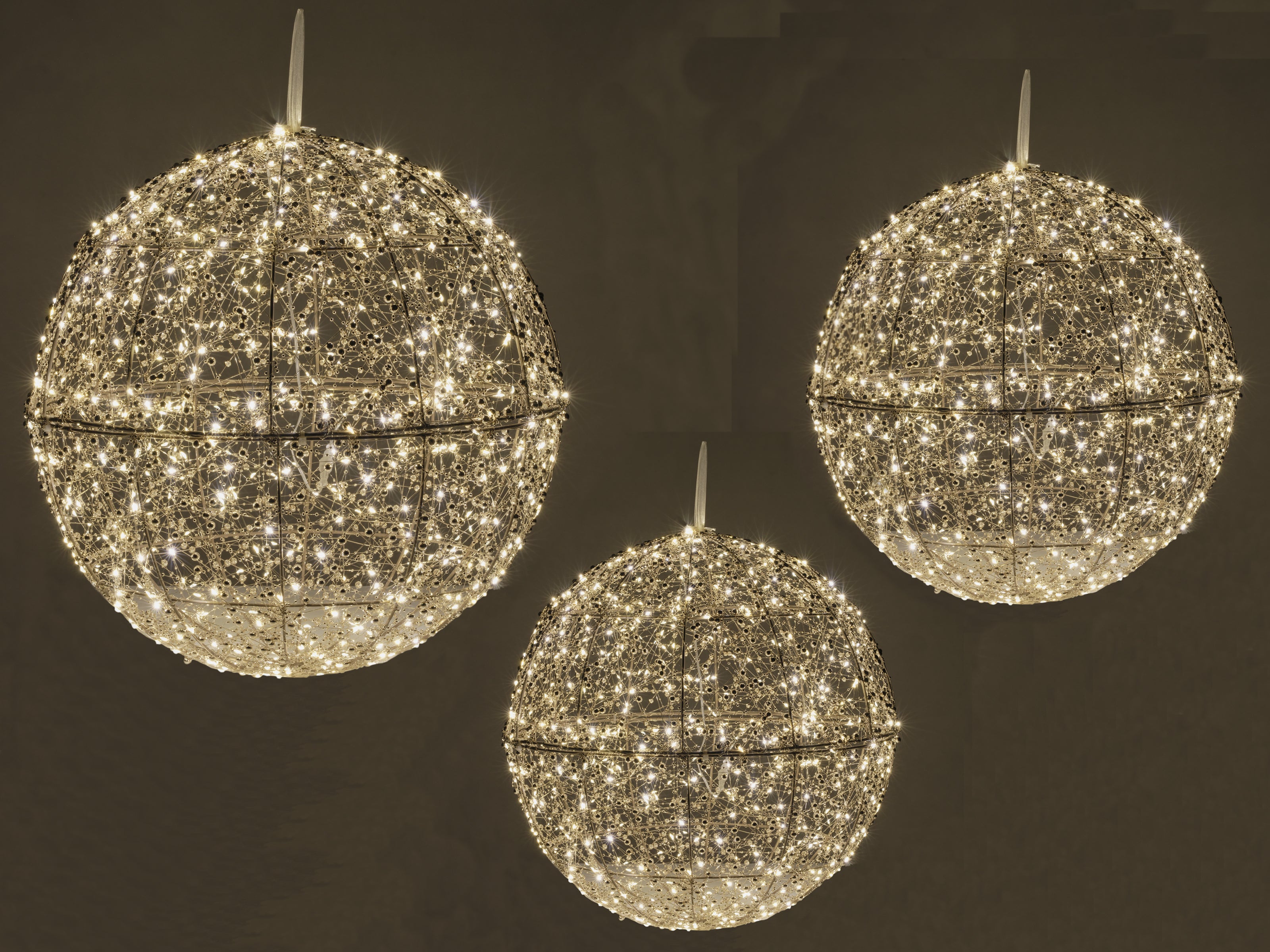Lot de 3 sphère lumineux chaud