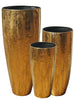 Lot de 3 vases doré métal