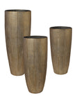 Lot de 3 vases doré motif