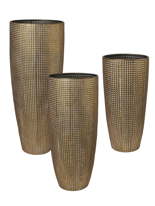 Lot de 3 vases doré motif