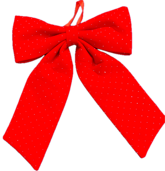 NOEUD A PAILLETTES ROUGE