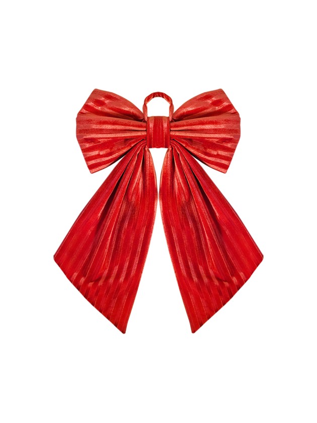 Noeud velours rouge testuré