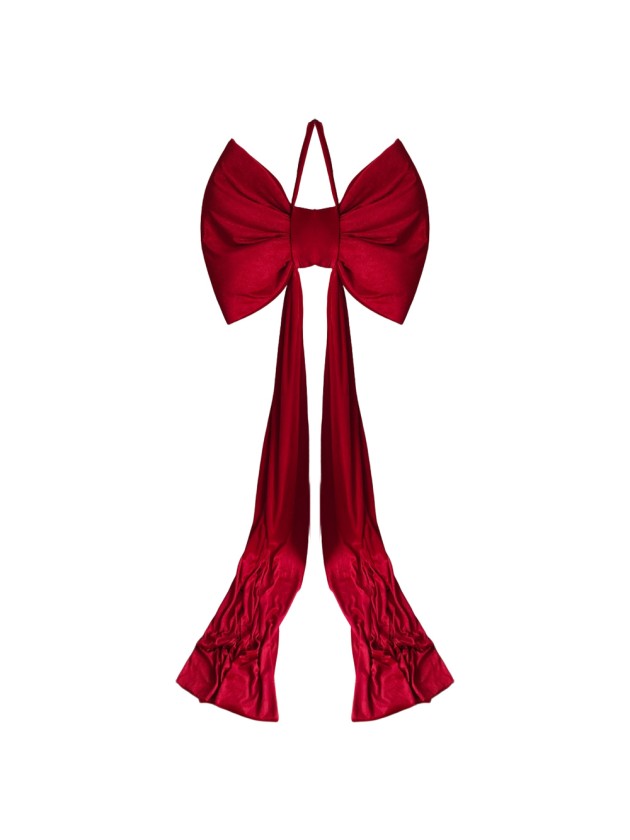 Noeud velours rouge XXL