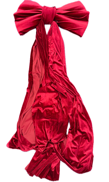Noeud velours rouge XXL