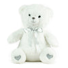 Ours blanc avec noeud satin gris