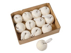 Pomme en velours Blanc 12 Piéces