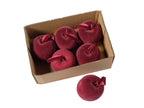 Pomme en velours Bordeaux 6 Piéces