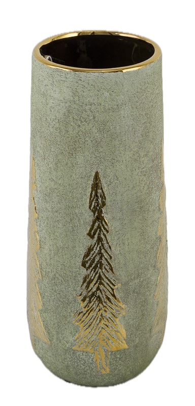 Pot vert sapin doré