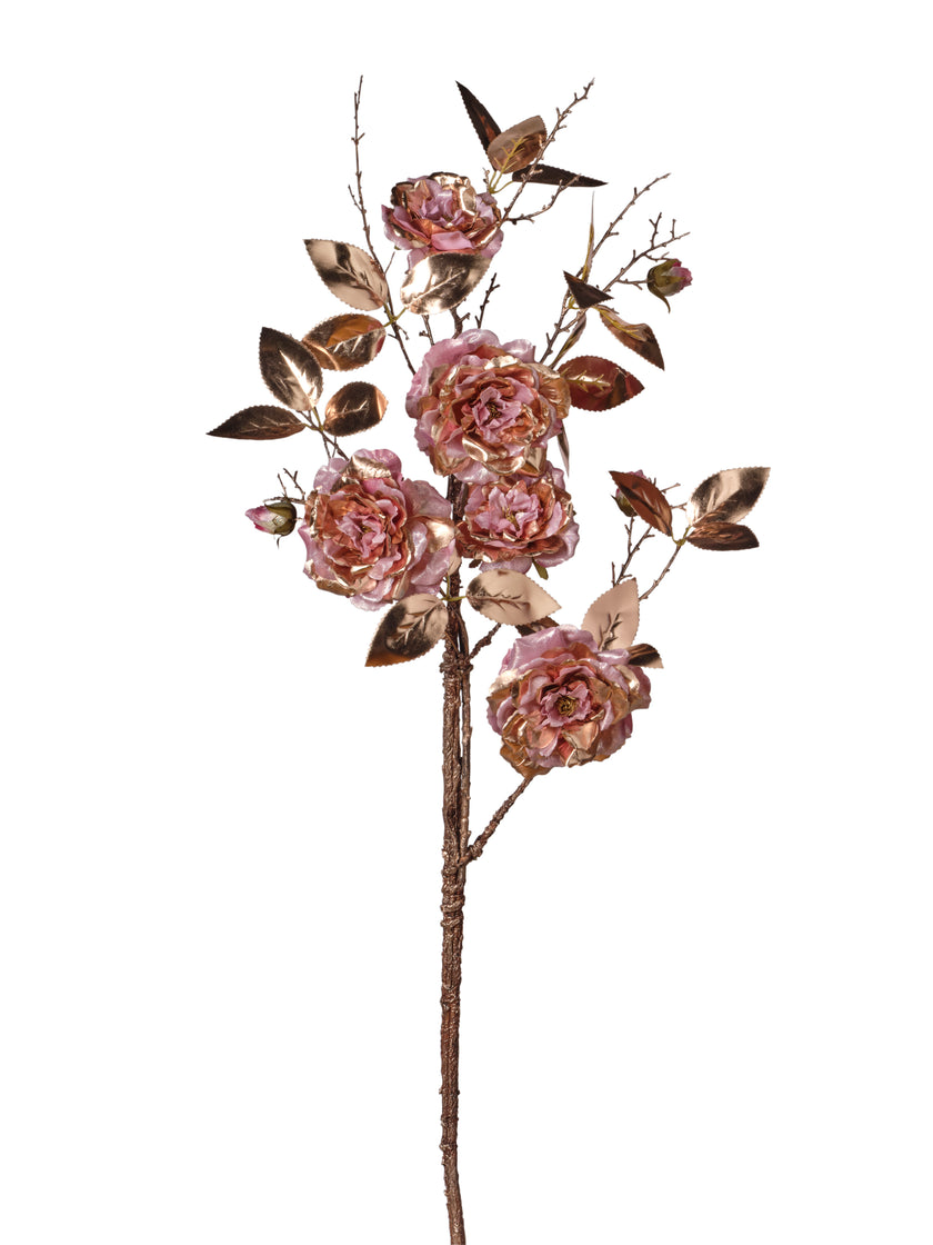 Rose métallique sur branche