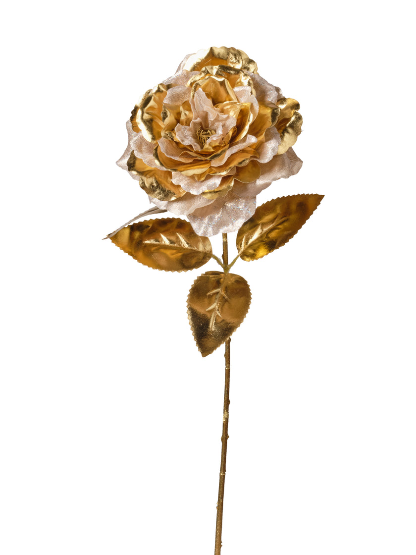 Rose métallique sur tige