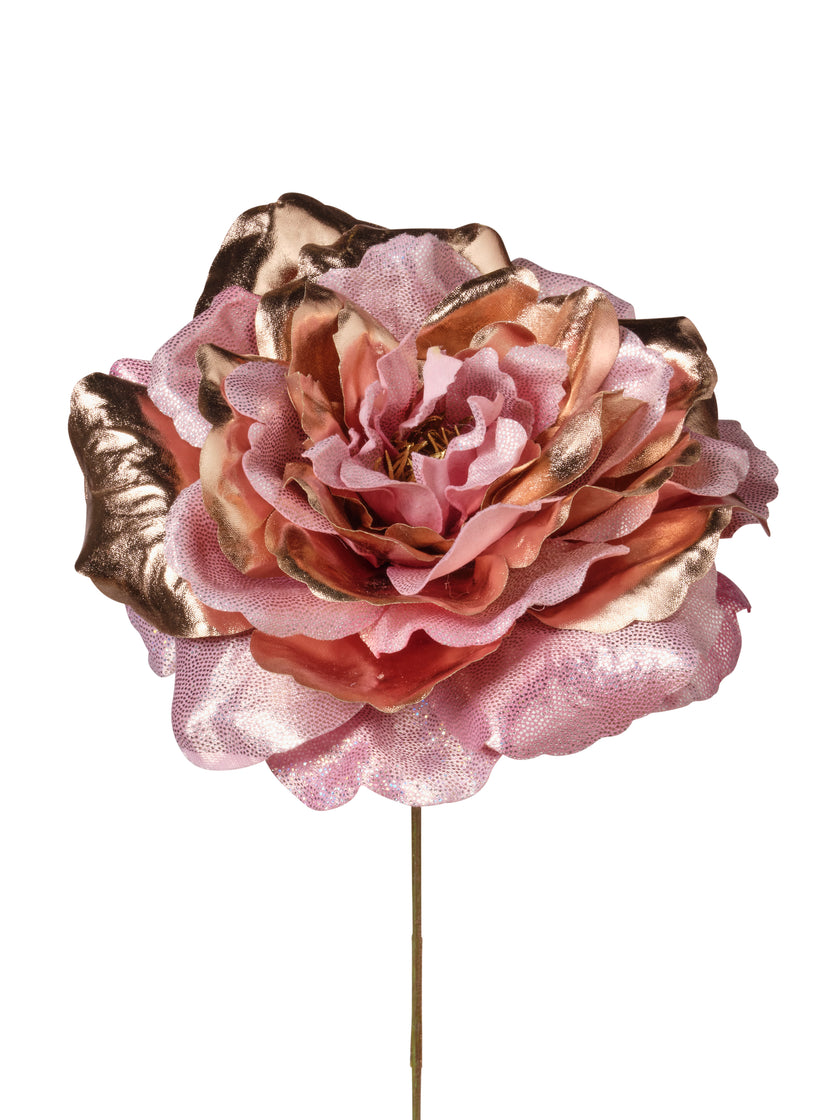 Rose métallique sur tige