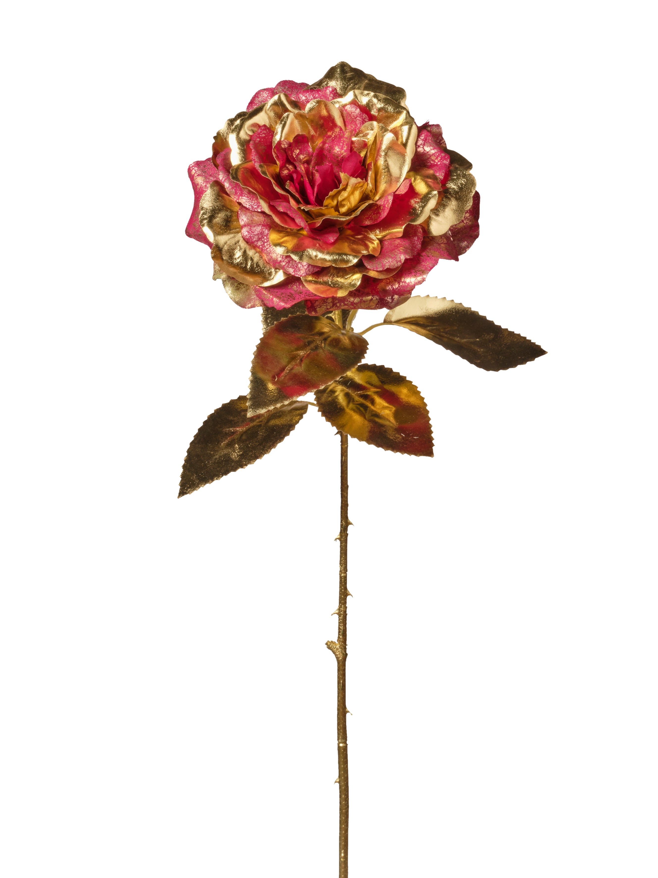 Rose métallique sur tige