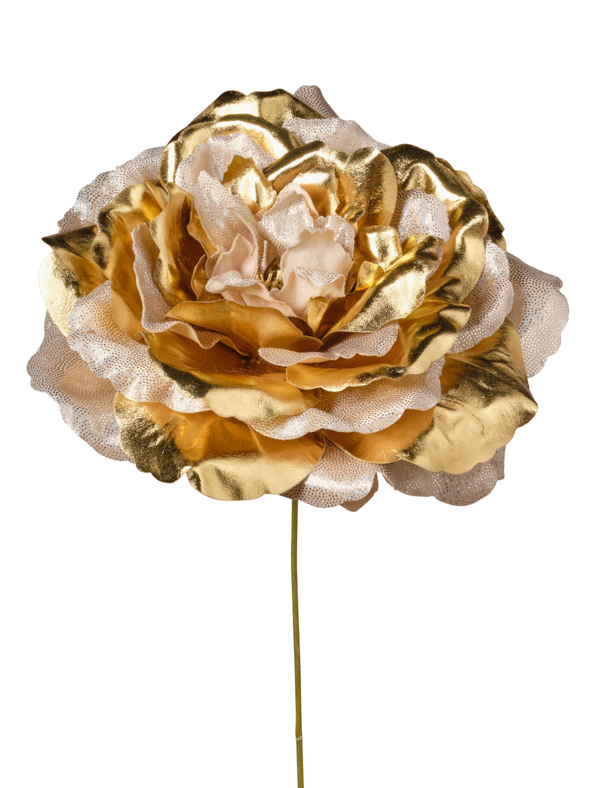 Rose métallique sur tige