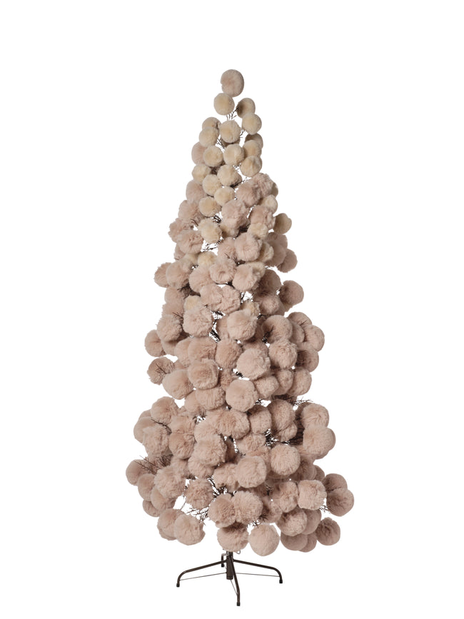 Sapin en boule de peluche Beige