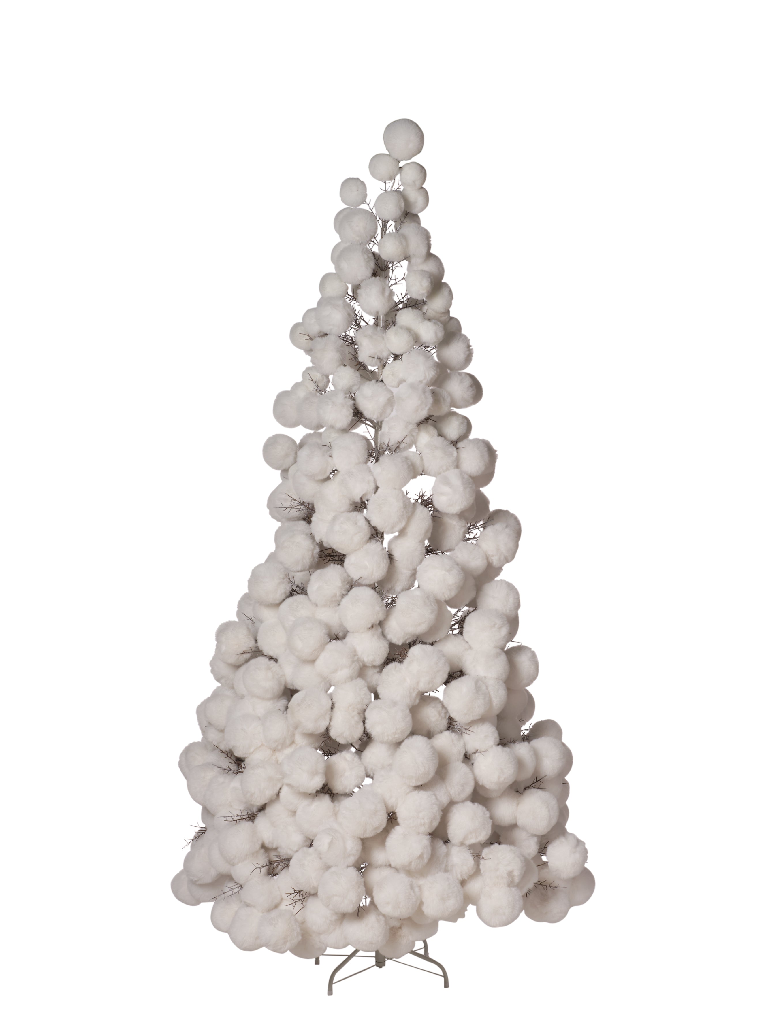 Sapin en boule de peluche Blanc