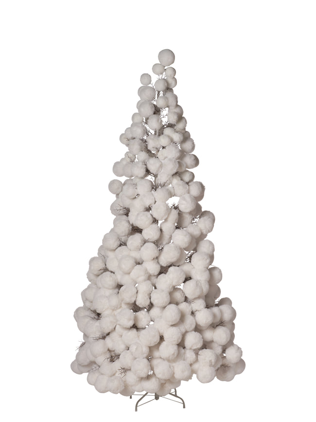 Sapin en boule de peluche Blanc