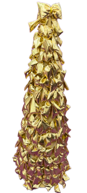 Sapin en noeud doré brillant