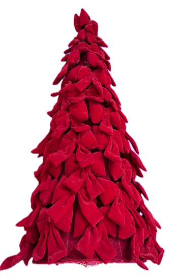 Sapin en noeud rouge velours