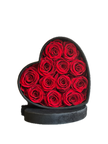 Boîte velours cœur 16 roses A017