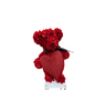 Ours en fleurs rouge coeur