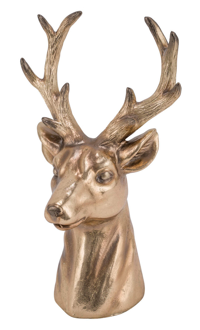 Tête de cerf or