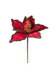 Tige de poinsettia en velours rouge