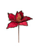Tige de poinsettia en velours rouge