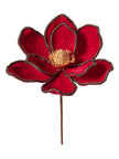 Tige de poinsettia en velours rouge