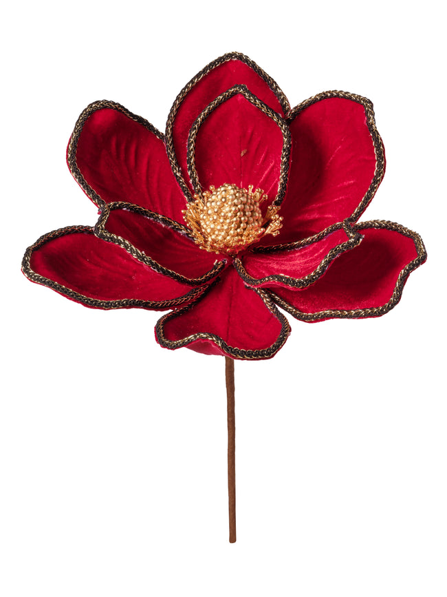 Tige de poinsettia en velours rouge